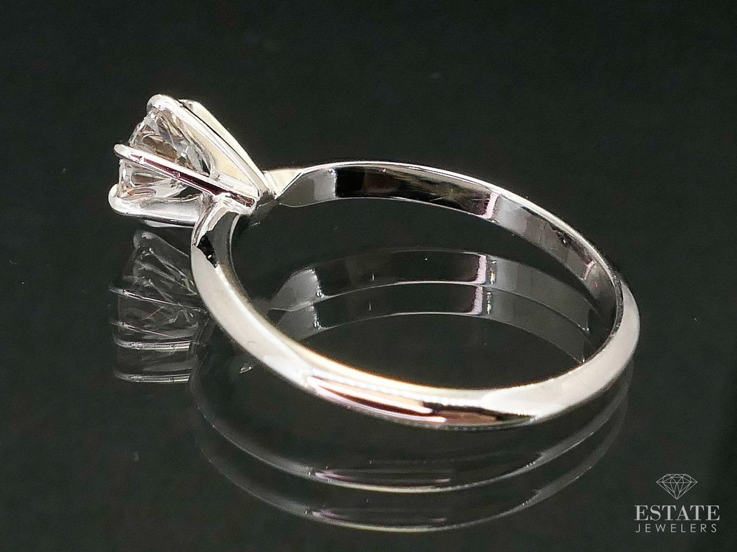 Estate 14k White Gold Round Cut Natural .79ct Diamond Solitaire Ring 2.3g i13320