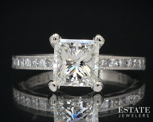 18k White Gold GIA Princess 1.20ct Diamond Tacori Engagement Ring 4.4g p53584