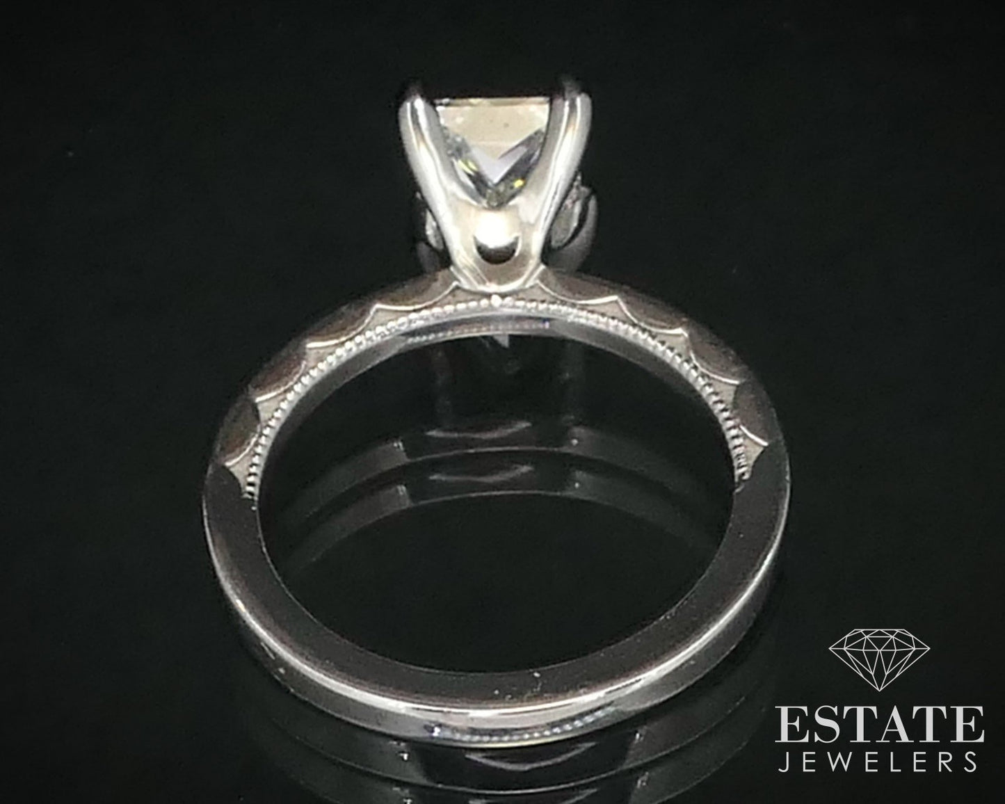18k White Gold GIA Princess 1.20ct Diamond Tacori Engagement Ring 4.4g p53584
