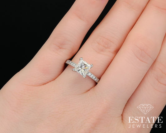 18k White Gold GIA Princess 1.20ct Diamond Tacori Engagement Ring 4.4g i13797