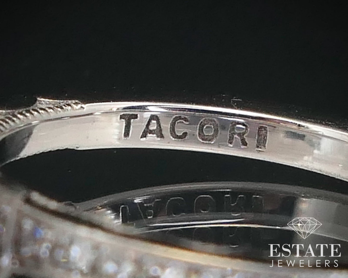 18k White Gold GIA Princess 1.20ct Diamond Tacori Engagement Ring 4.4g p53584