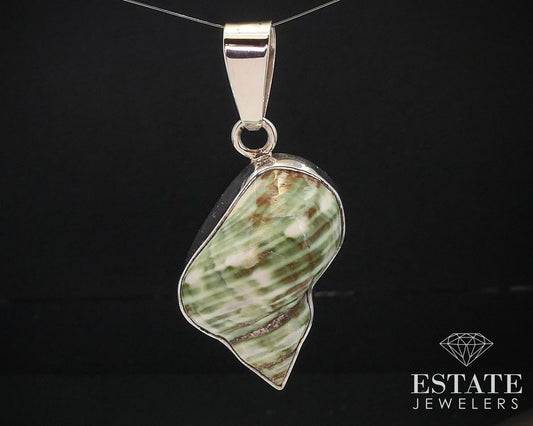 Vintage Sterling Dimensional Conch Shell Pendant 14.7g i14235