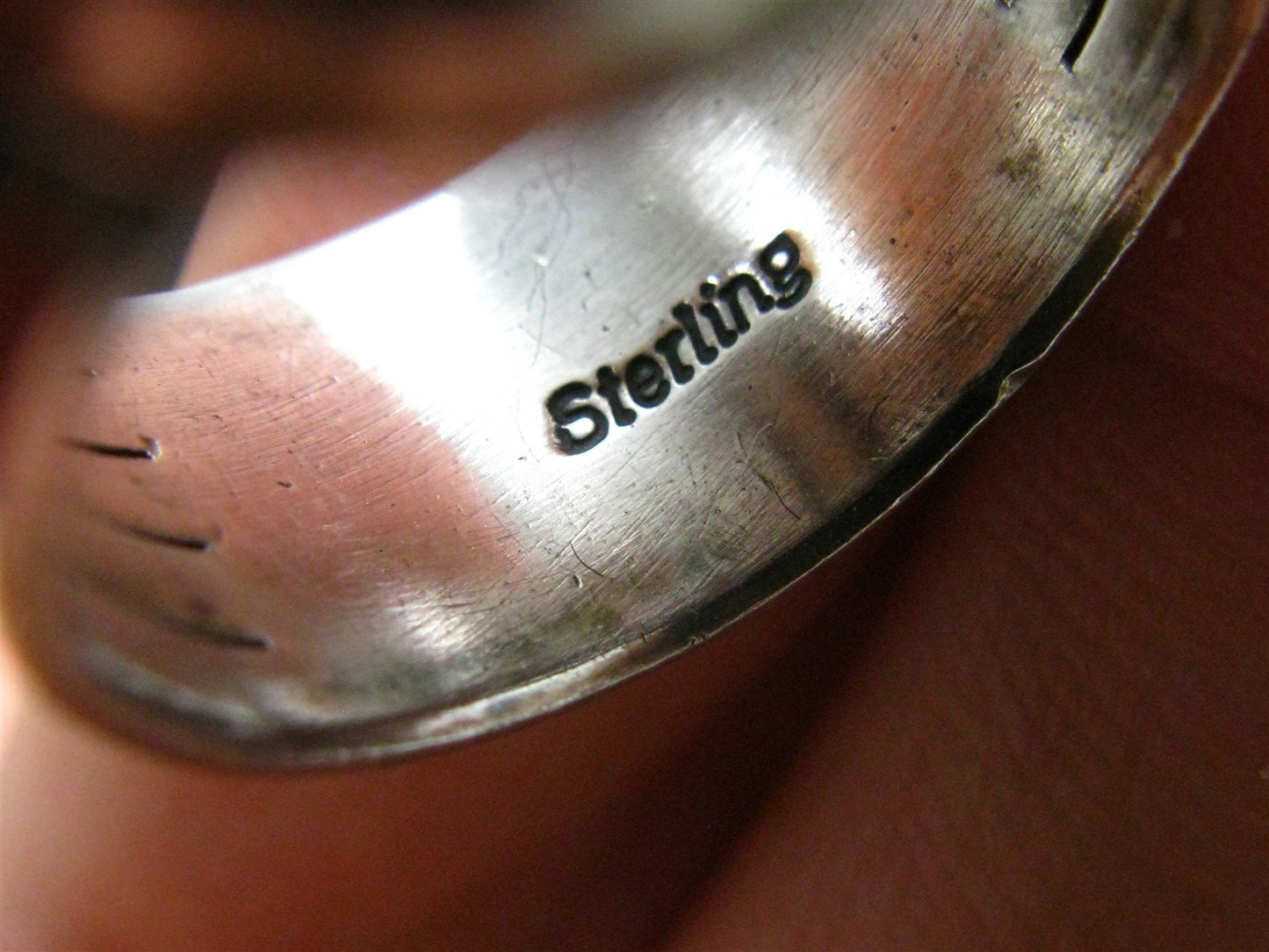 Vintage Sterling Silver Navajo Natural Rhodochrosite Ladies Ring 8.6g i14516