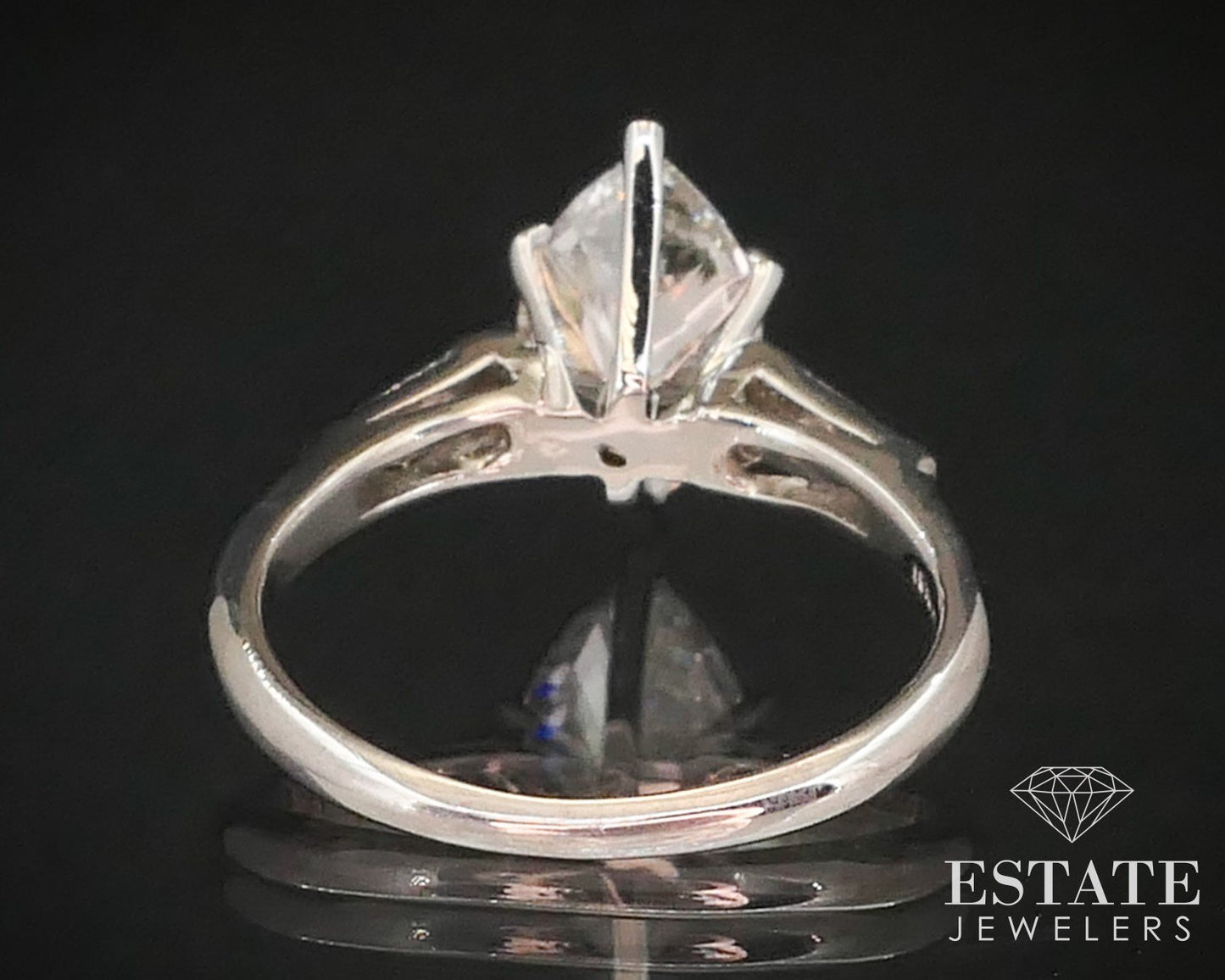Antique Platinum Marquise Natural 2.03ct Diamond Engagement Ring 4.4g i14528