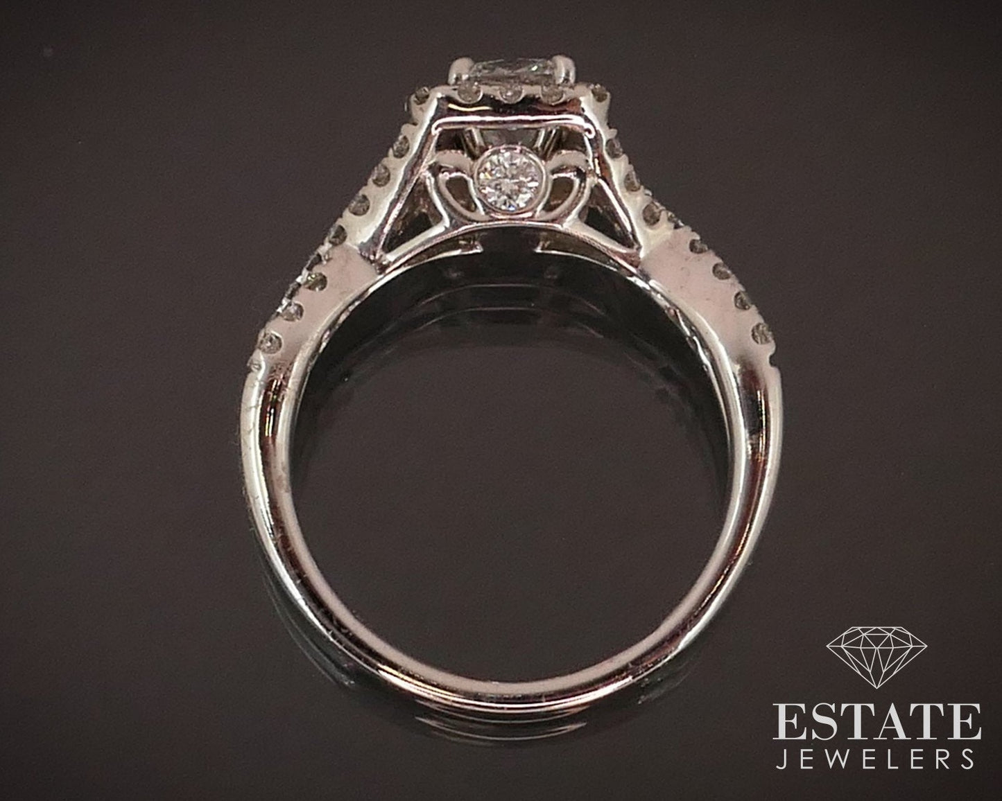 14k White Gold GSI LEO Radiant Natural 1.29ctw Diamond Engagement Ring 4g i14715