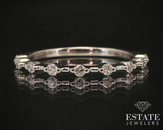 NEW 14k White Gold Natural .18ctw Diamond Ladies Wedding Band Ring 1.4g i14680