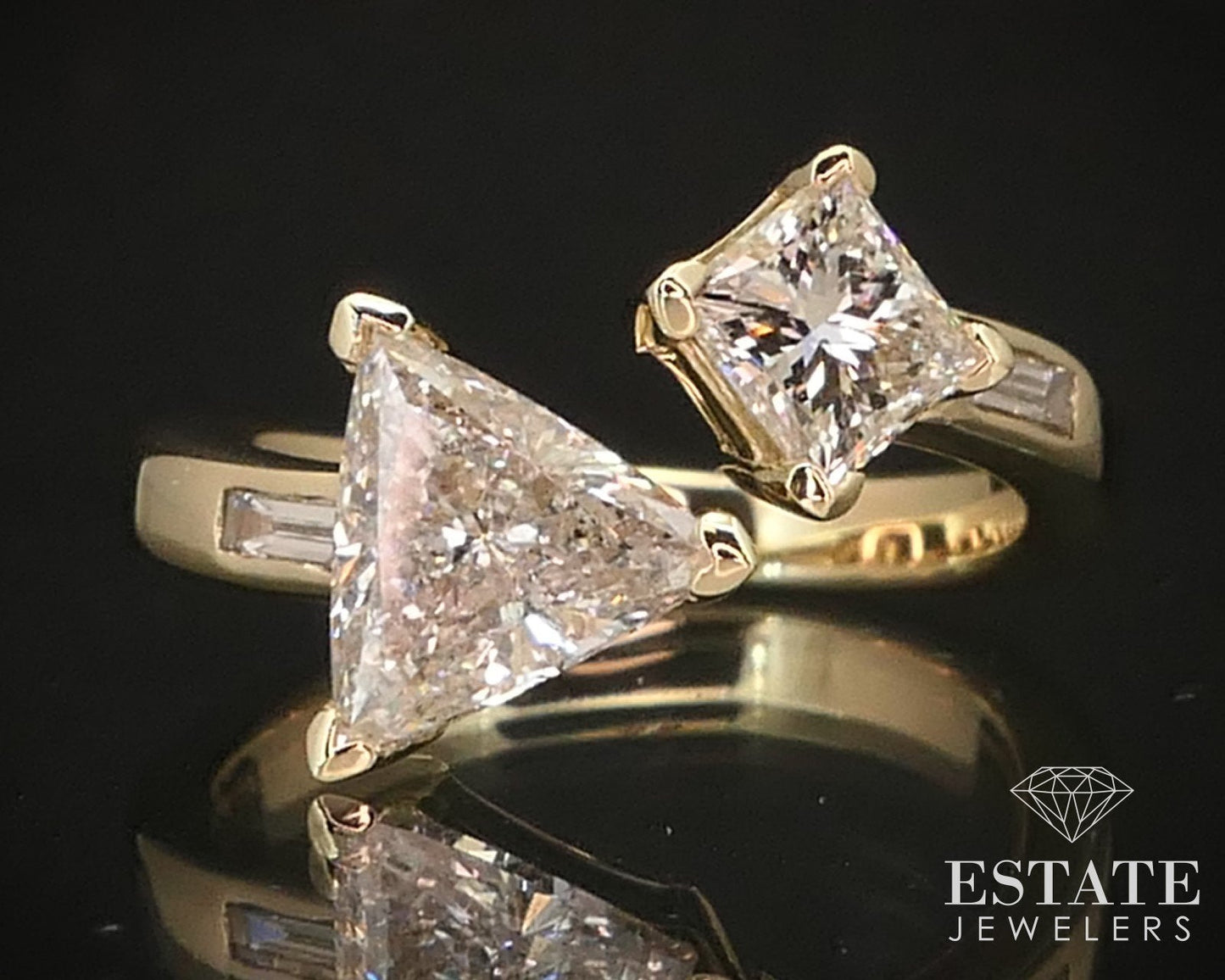 14k Yellow Gold Natural 2.20ctw Diamond Ladies Bypass Band Ring 5.3g i14796