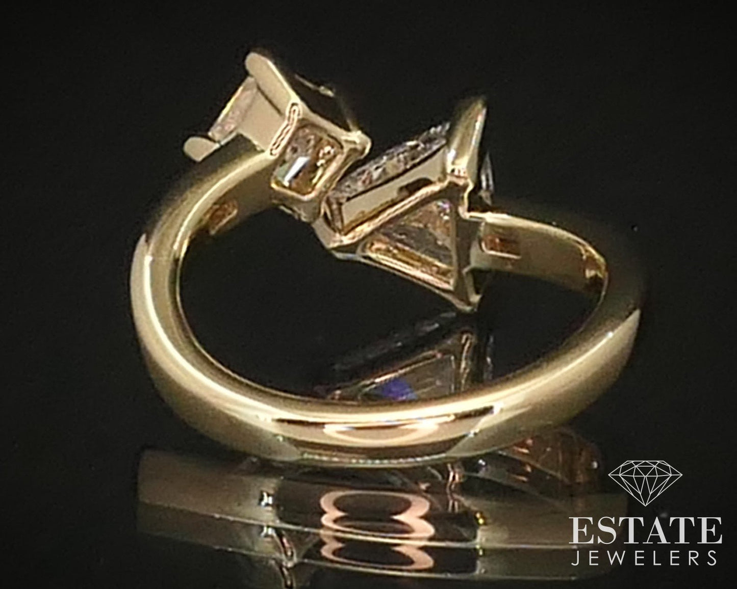 14k Yellow Gold Natural 2.20ctw Diamond Ladies Bypass Band Ring 5.3g i14796