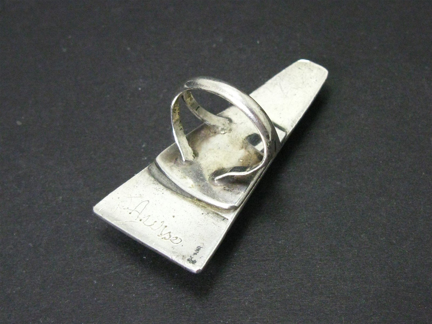 Vintage Sterling Signed P.A. Wise Navajo Multi Gem Large Ring 25.6g i14855