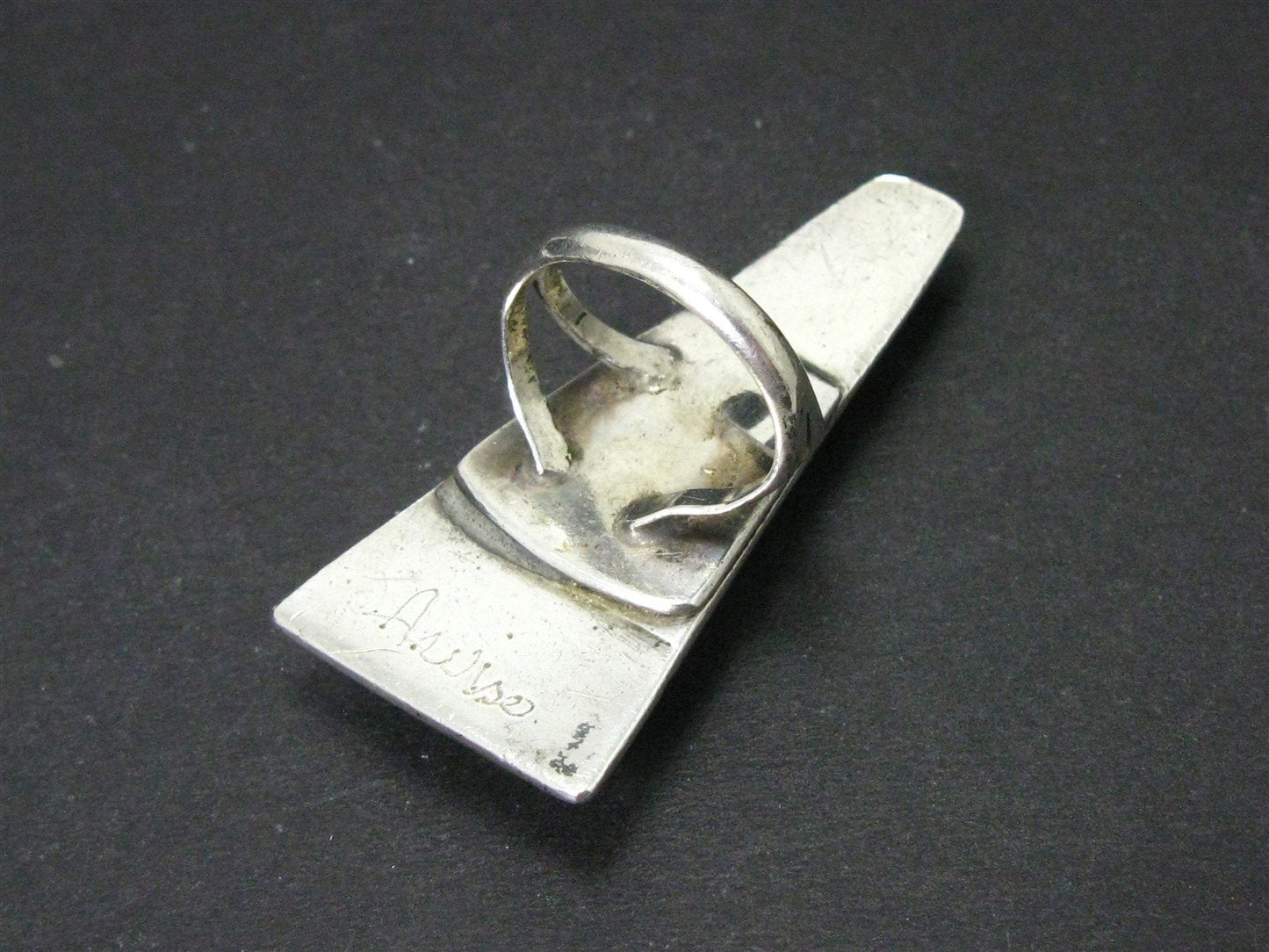 Vintage Sterling Signed P.A. Wise Navajo Multi Gem Large Ring 25.6g i14855