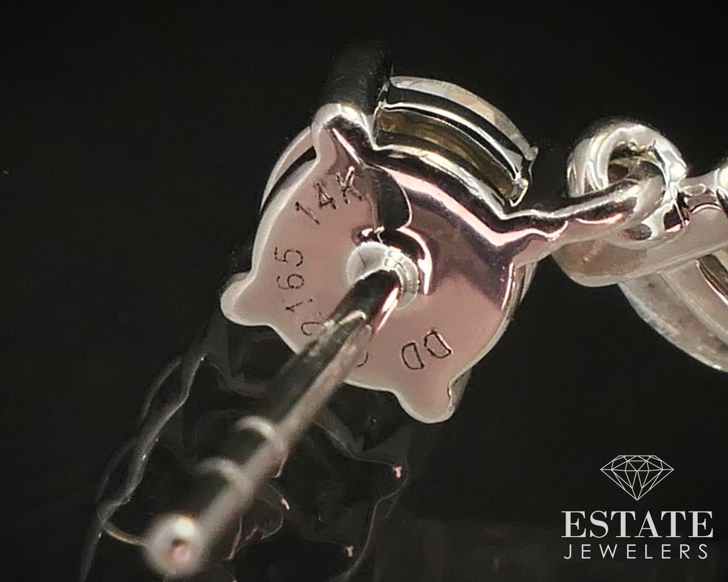 Custom 14k White Gold Natural 2.30ctw Diamond Dangle Earrings 2.8g i14942