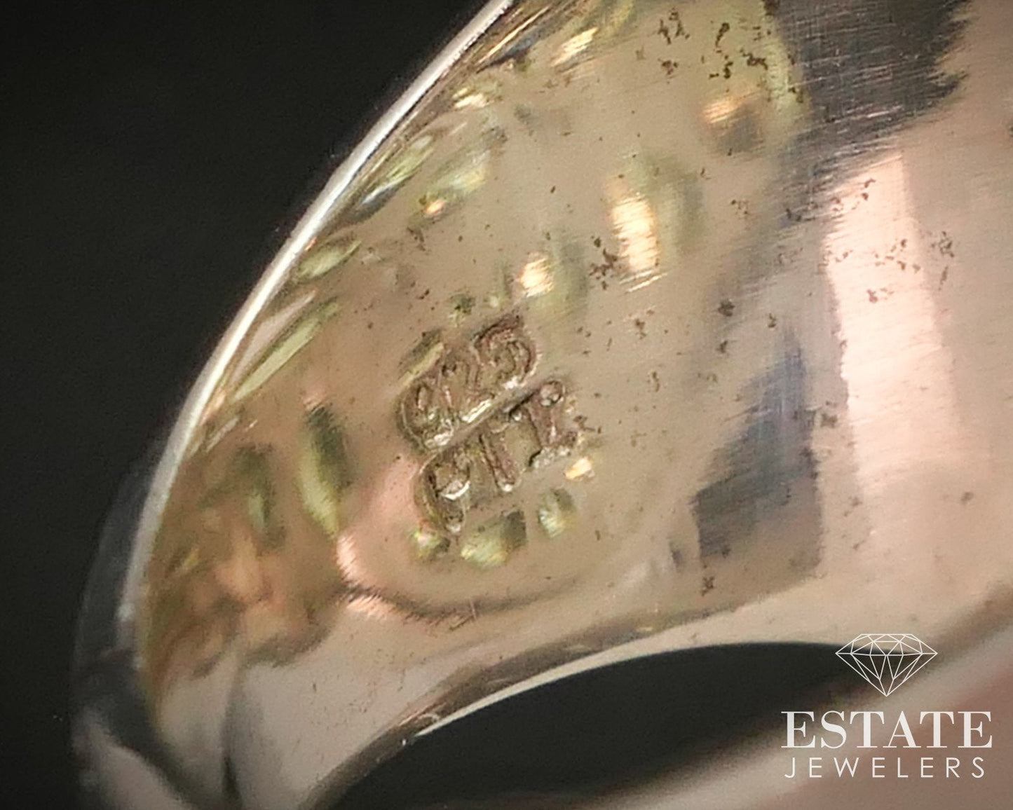 Estate Sterling Silver Natural Peridot Cocktail Band Ring 10g i15006