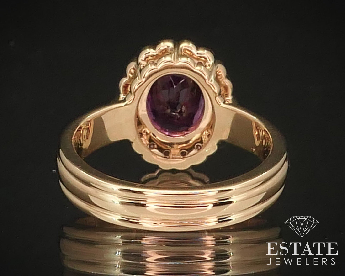 18k Yellow Gold Natural 1.80ct Pink Sapphire & Fancy Pink Diamond Ring 7g p59282