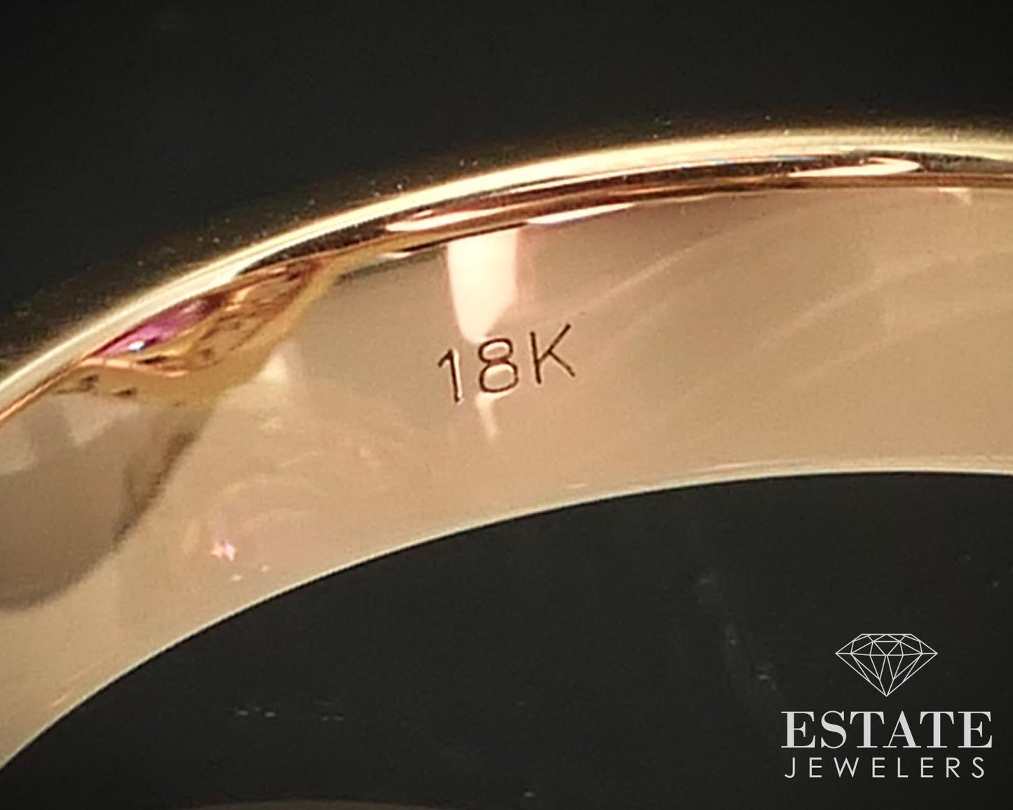 18k Yellow Gold Natural 1.80ct Pink Sapphire & Fancy Pink Diamond Ring 7g i15027
