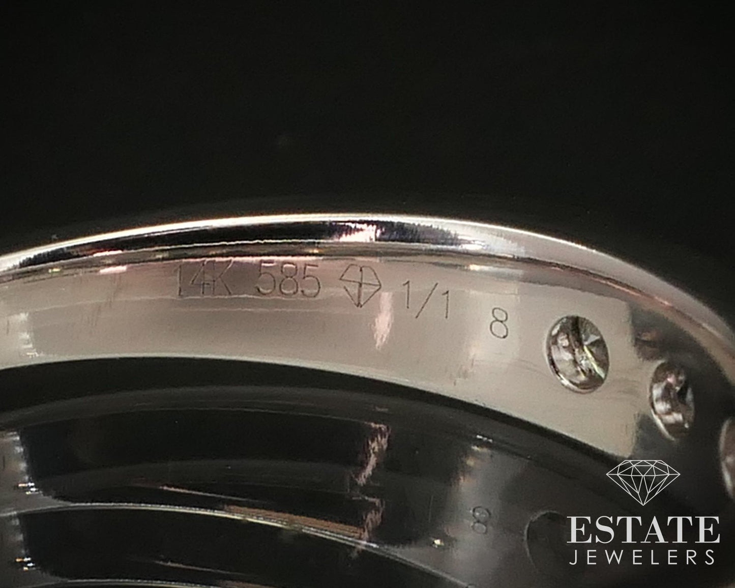 14k White Gold Natural .98ctw Diamond Ladies Wedding Band Ring 3.8g i3726