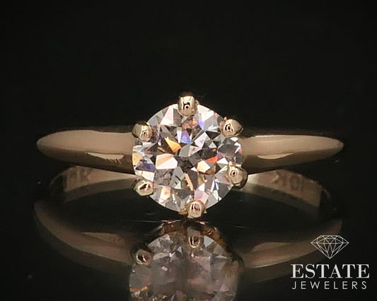 Antique 10k Yellow Gold European Cut .72ct Diamond Solitaire Ring 2.1g i10896