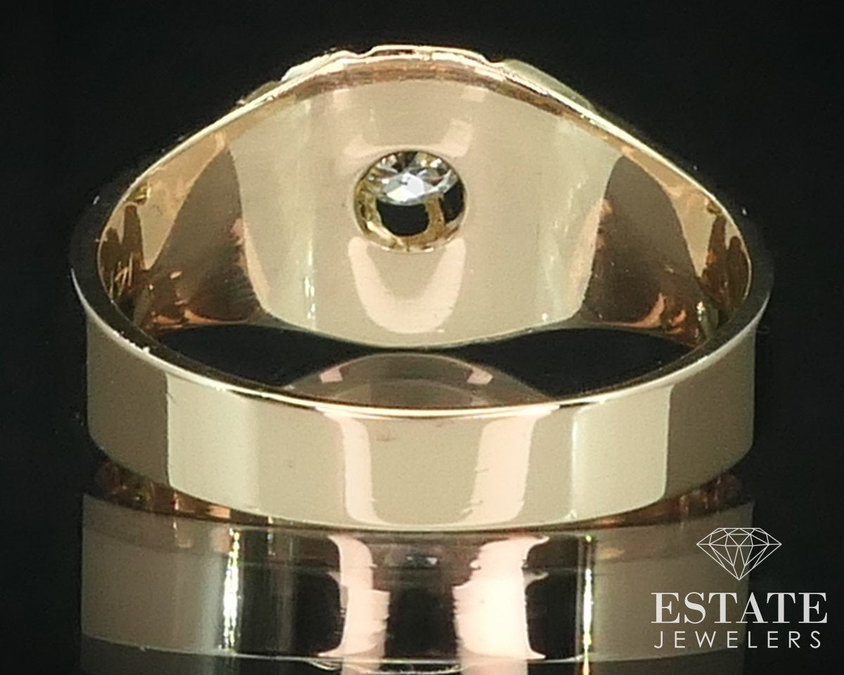 Antique 14k Yellow Gold Natural .25ct OEC Diamond Belcher Ring 6.2g i15195