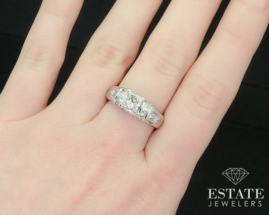 14k White Gold IGI Princess 1.06ct Natural Diamond Engagement Ring i15214