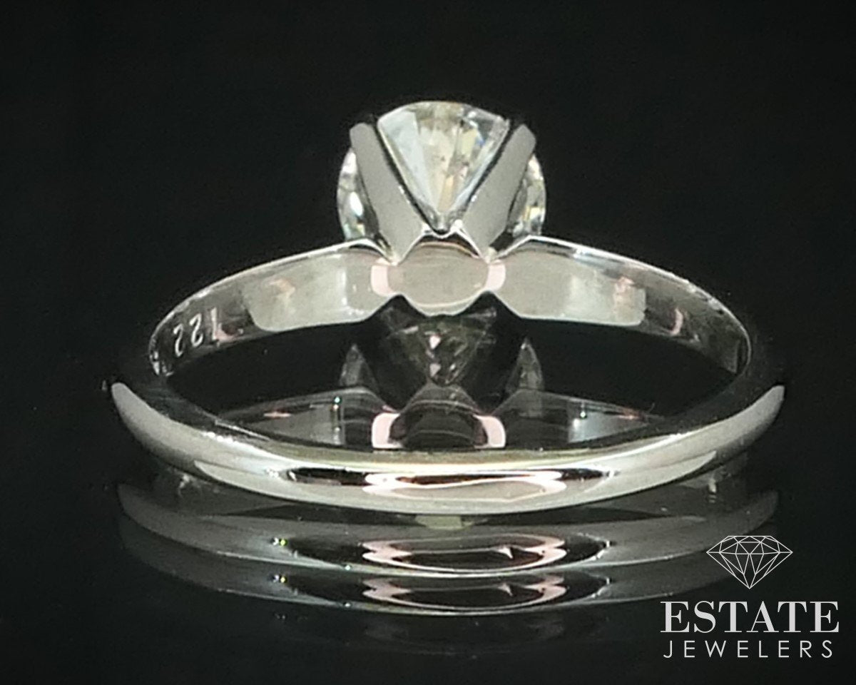 Estate 14k White Gold Natural 1.12ct Round Diamond Solitaire Ring 3g i15244