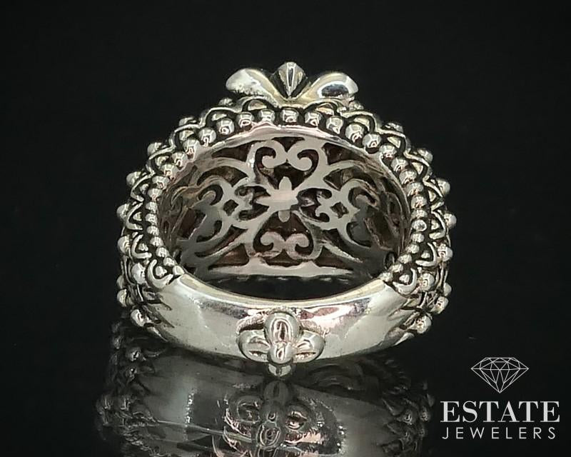 18k & Sterling Natural Rhodolite Garnet Flower Barbara Bixby Ring 14.3g i15285