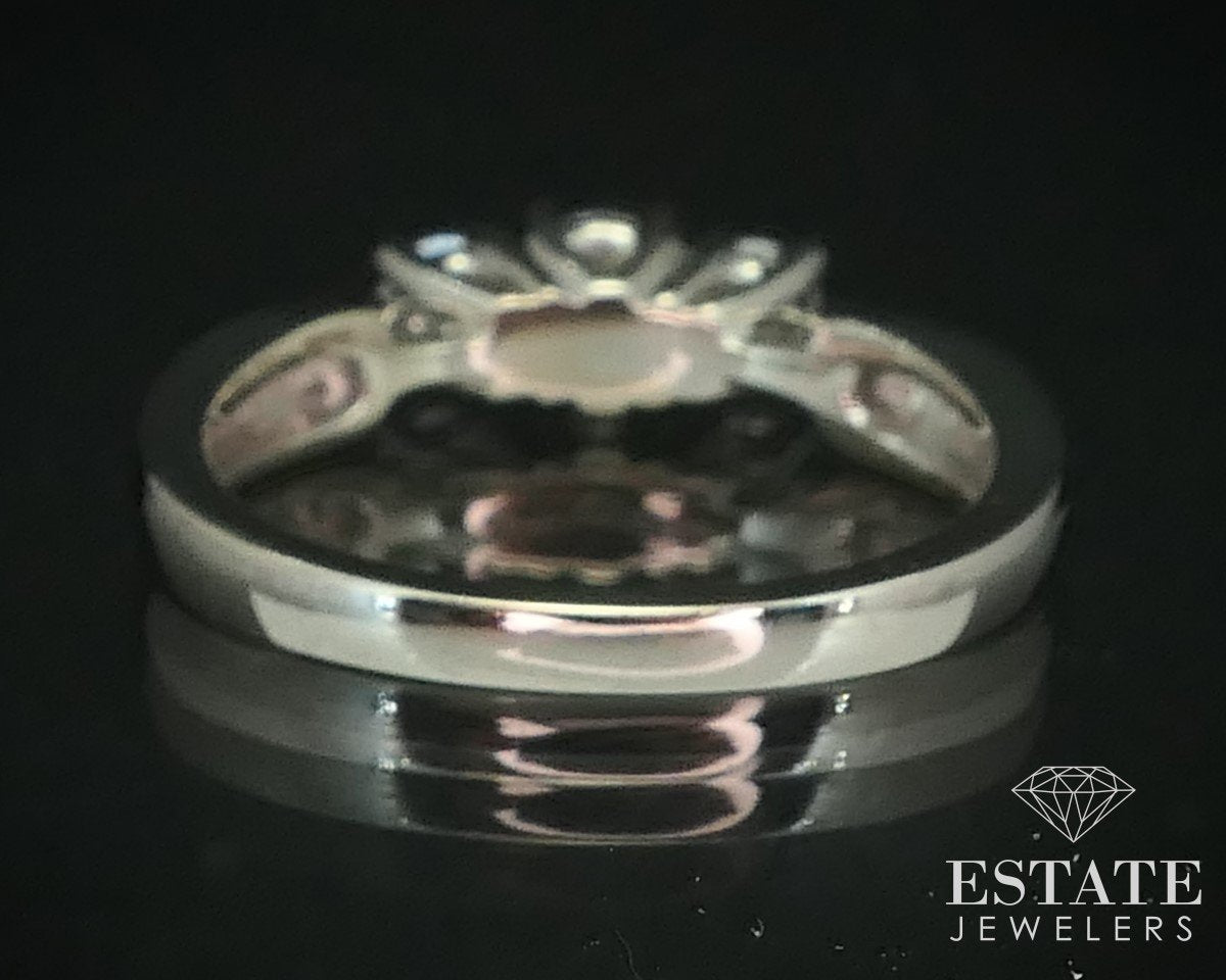 14k White Gold Round Natural .55ctw Diamond Engagement Ring 4g i15341
