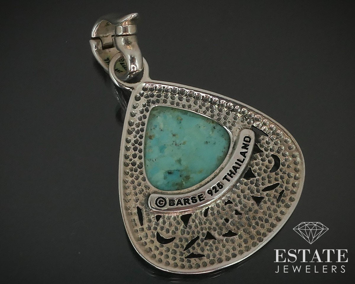 Sterling Silver Barse Natural Turquoise Pendant 14.4g i15393