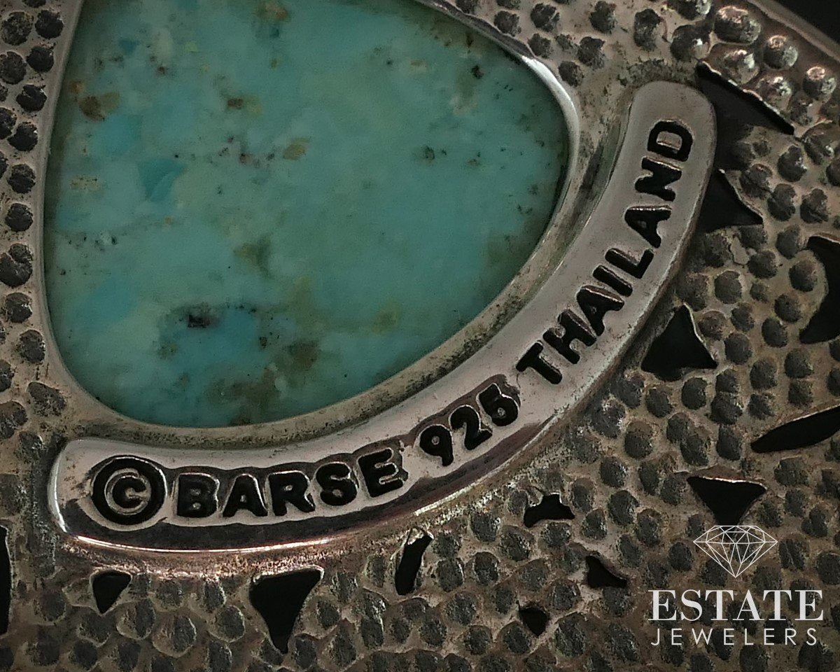 Sterling Silver Barse Natural Turquoise Pendant 14.4g i15393