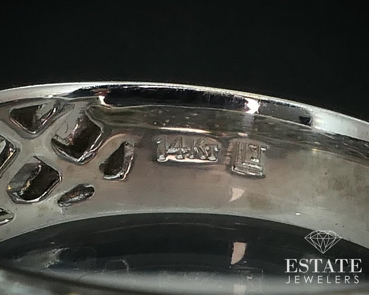 14k White Gold 1ctw Natural Diamond Pave Ladies Band Ring 4.4g i15379