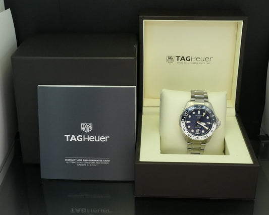 Tag Heuer Aquaracer GMT WBP2010. BA0632 Blue Dial Stainless Mens Watch i15348