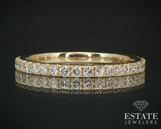 14k Yellow Gold Natural .42ctw Diamond Ladies Wedding Band Ring 1.4g i15508