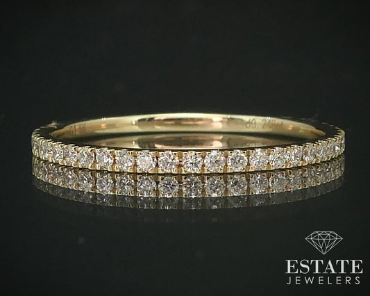 14k Yellow Gold Natural .25ctw Diamond Ladies Wedding Band Ring 0.8g i15510