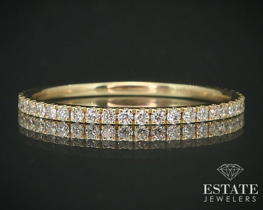 14k Yellow Gold Natural .25ctw Diamond Ladies Wedding Band Ring 0.8g i15491