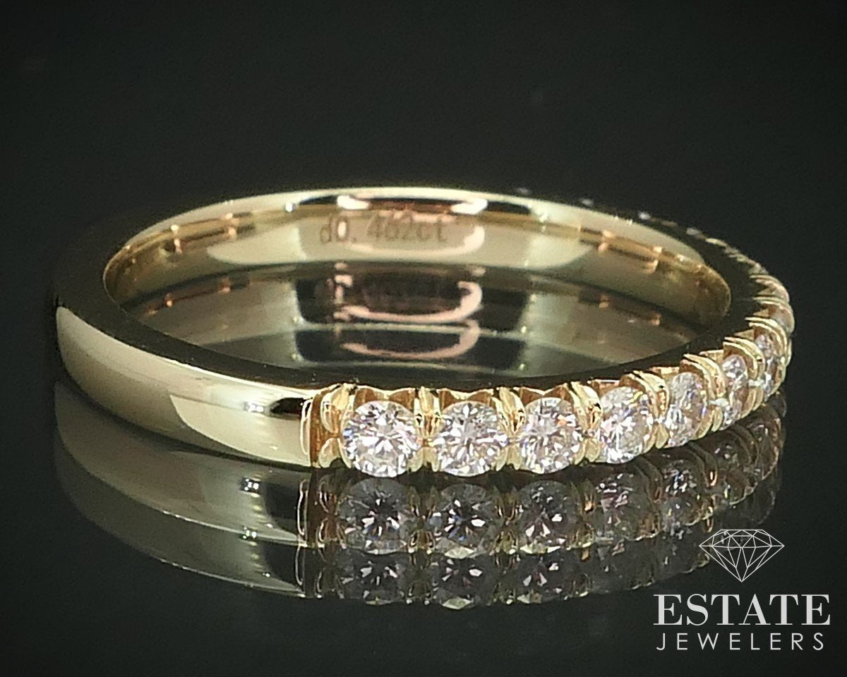 14k Yellow Gold Natural .46ctw Diamond Ladies Wedding Band Ring 2.2g i15512