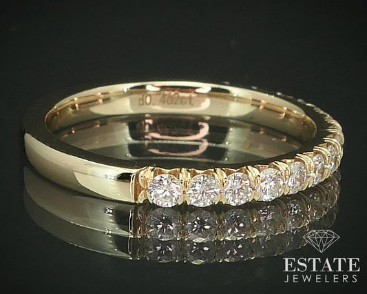 14k Yellow Gold Natural .46ctw Diamond Ladies Wedding Band Ring 2.2g i15512