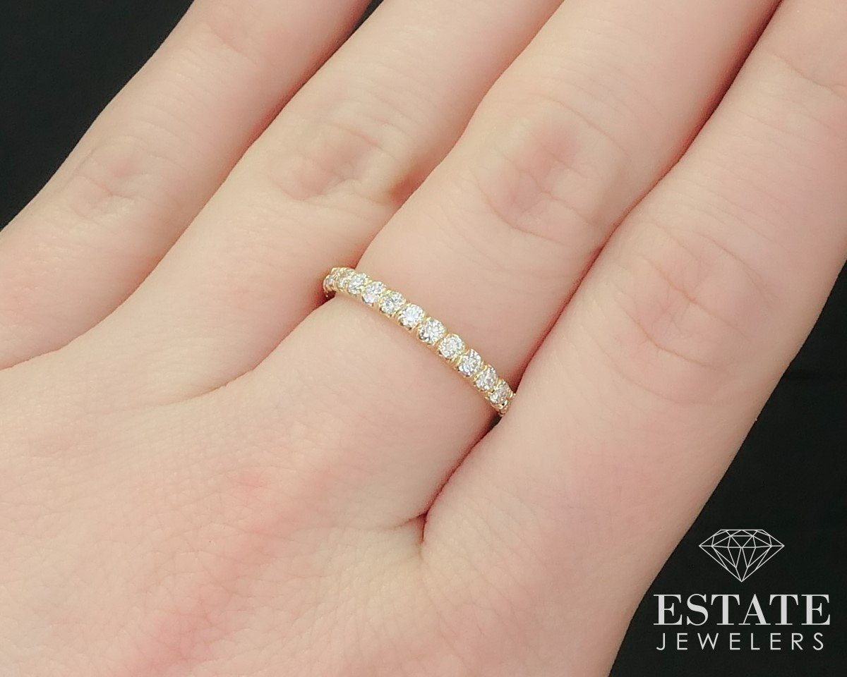 14k Yellow Gold Natural .46ctw Diamond Ladies Wedding Band Ring 2.2g i15512