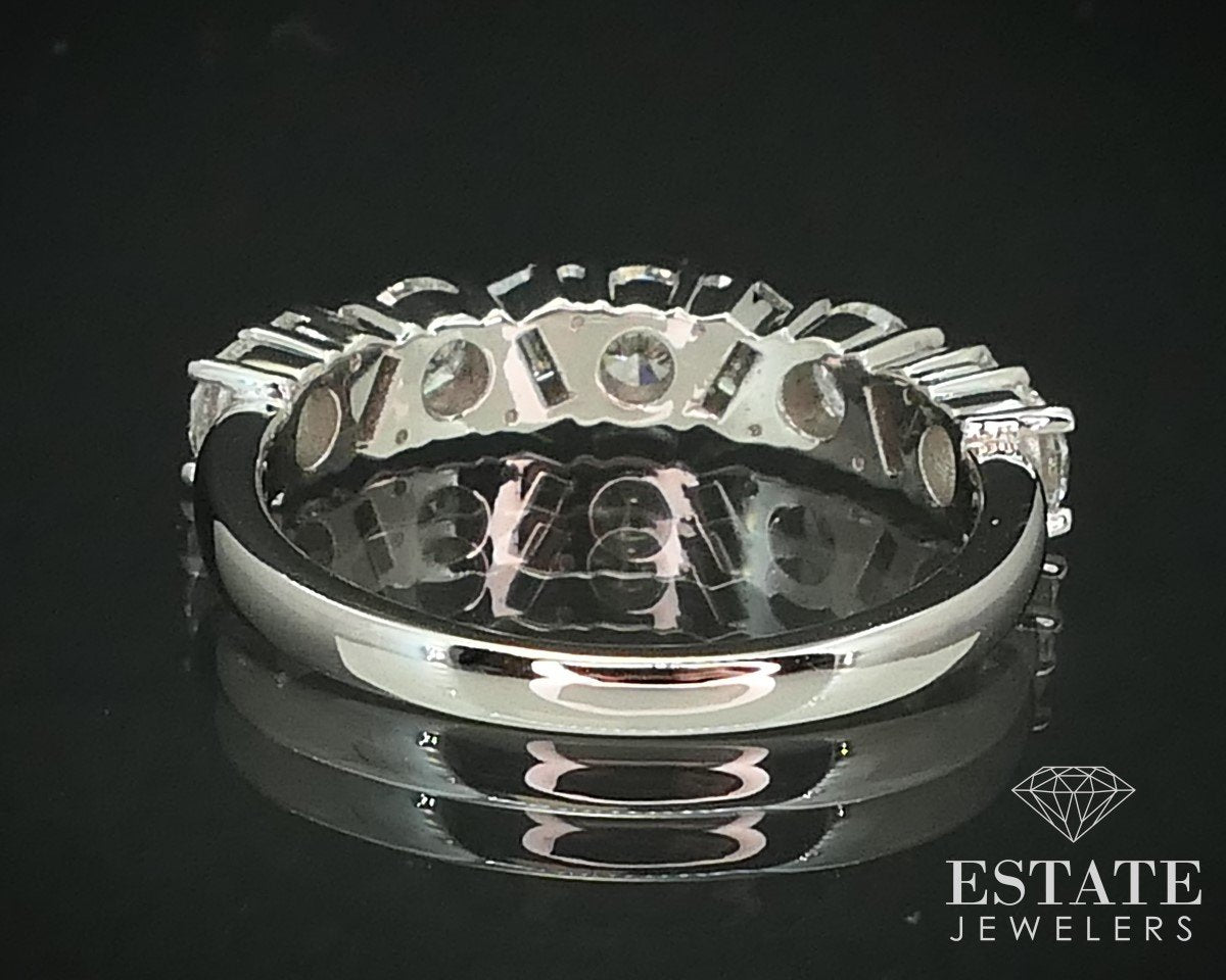 14k White Gold Natural 1.07ctw Diamond Ladies Wedding Band Ring 2.9g p61661