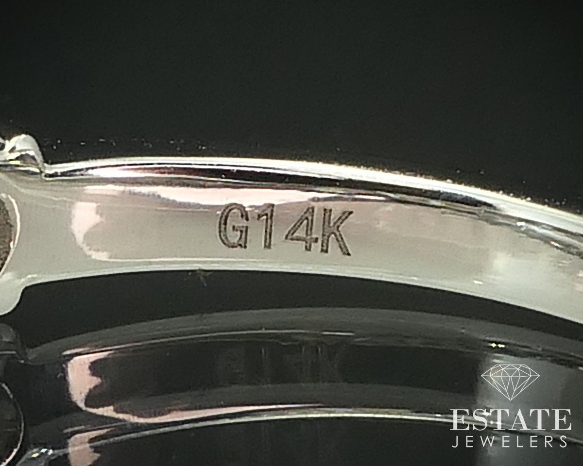 14k White Gold Natural 1.07ctw Diamond Ladies Wedding Band Ring 2.9g p61661