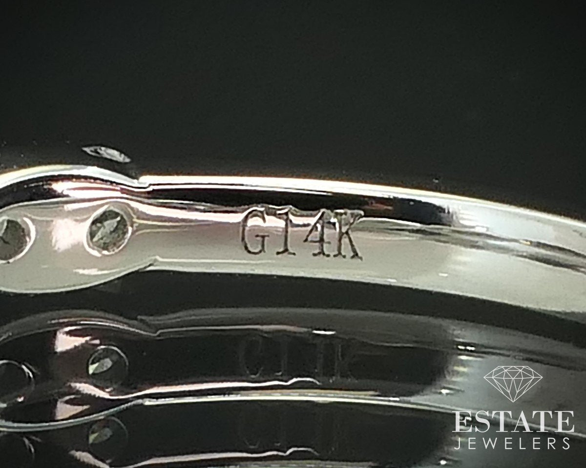 14k White Gold Natural .47ctw Diamond Ladies Wedding Band Ring 2.0g i15504