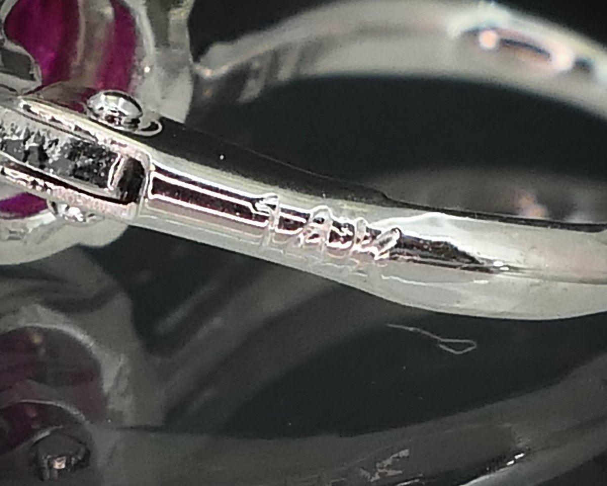14k White Gold 1.67ctw Natural Ruby & Diamond Lever Back Earrings 3.1g i15532