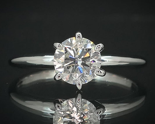 14k White Gold Round IGI Natural 1.08ct Diamond Solitaire Engagement Ring i15536