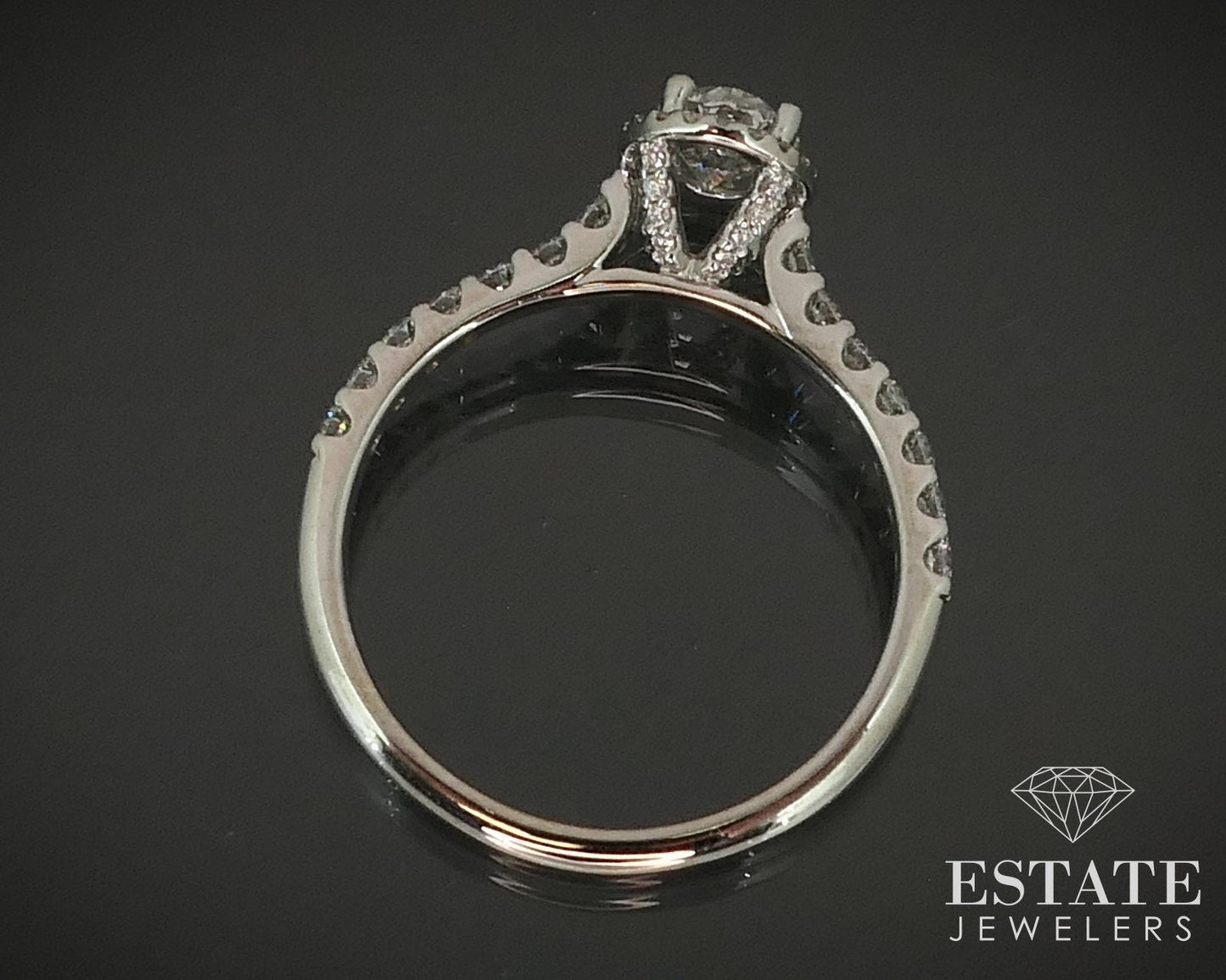 14k White Gold GIA Oval Cut Natural 1.40ctw Diamond Engagement Halo Ring i15624