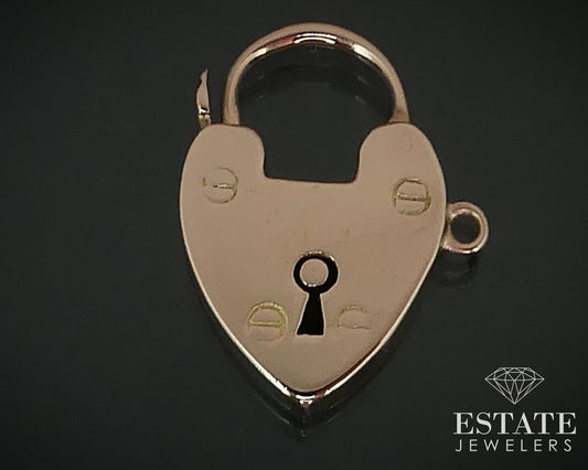 Victorian 9k Rose Gold Lawson Ward Gammage Heart Charm Lock Clasp 1.6g i15665