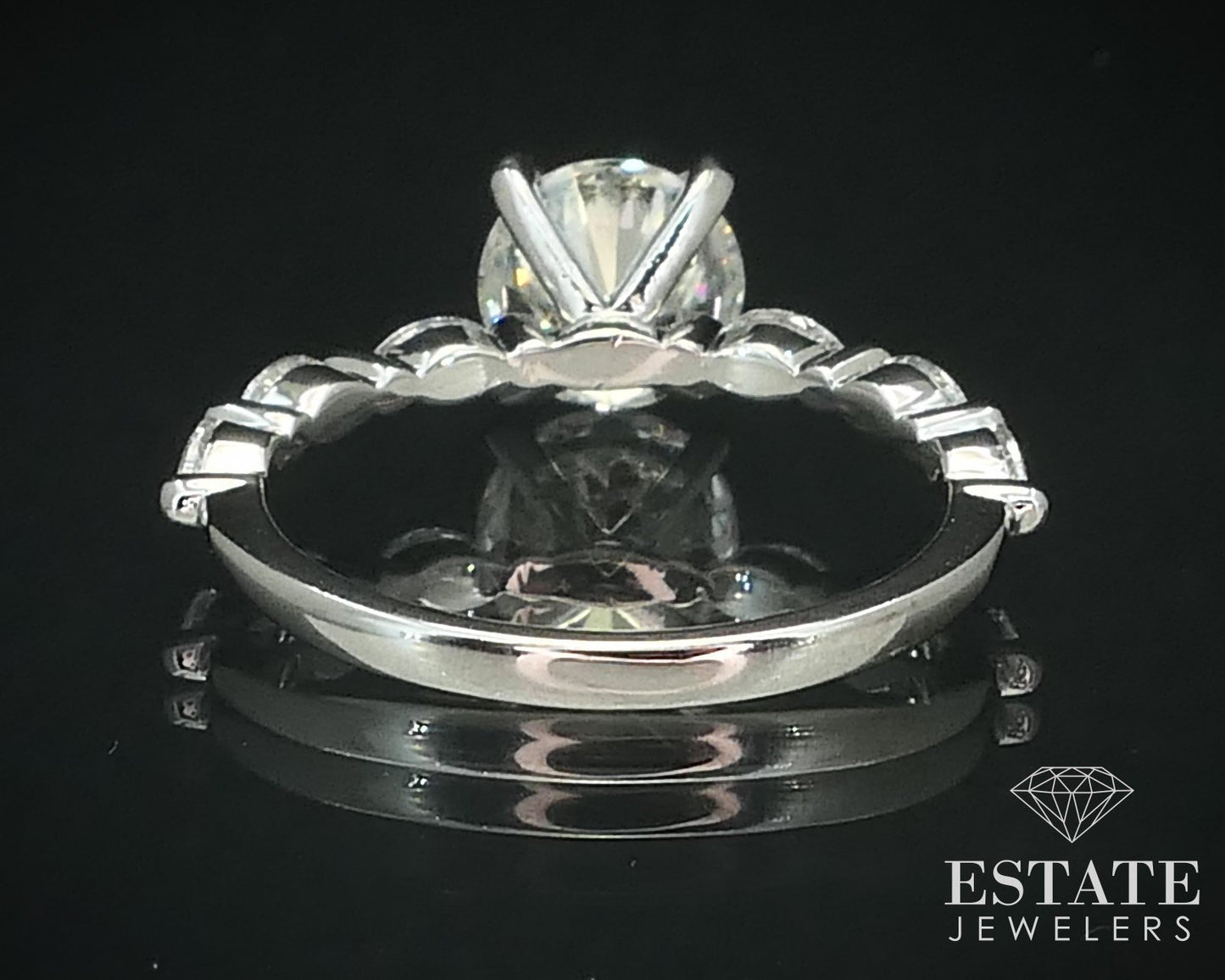 14k White Gold GIA Round 1.32ctw Diamond Engagement Ring 2.4g i15640