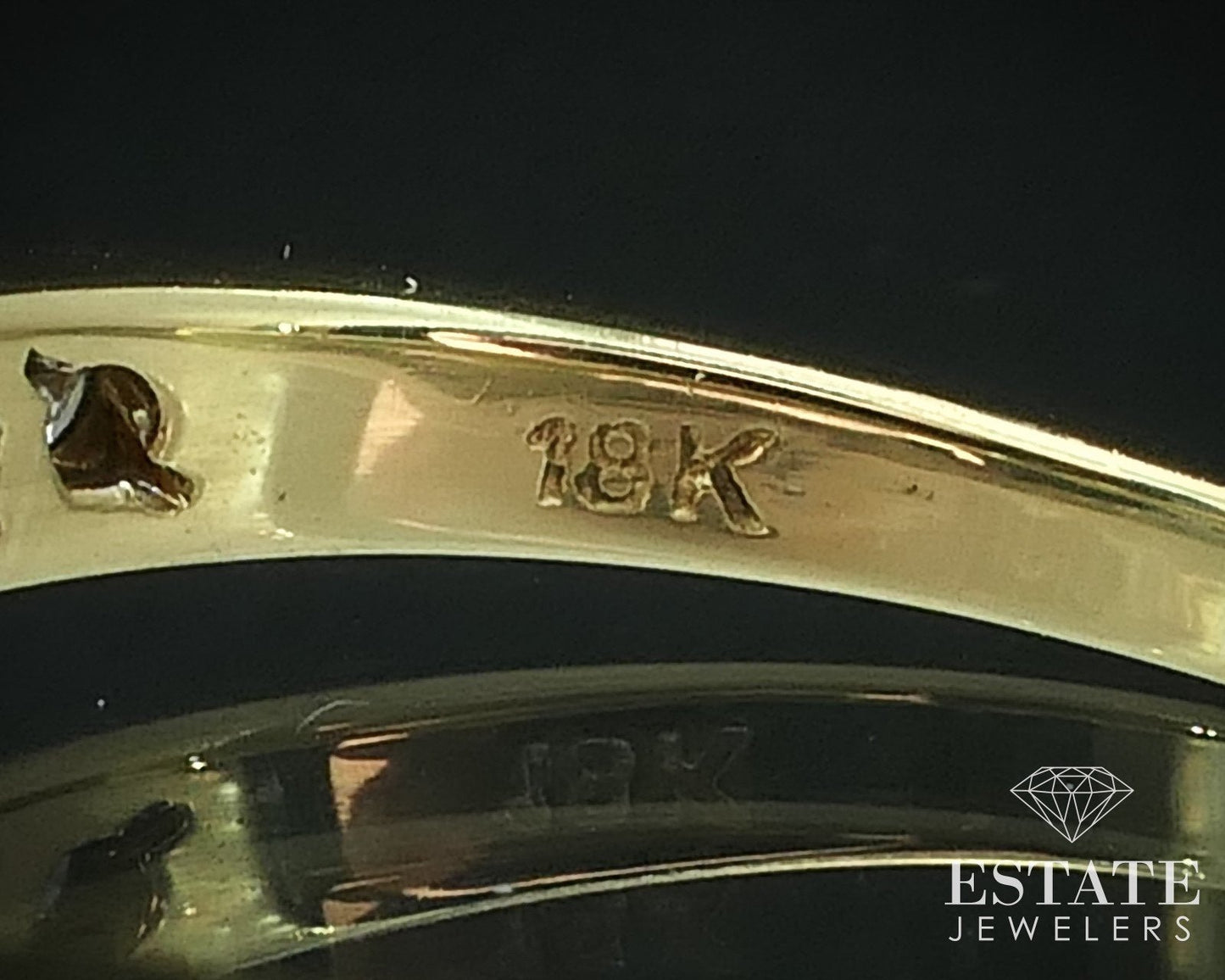 18k Yellow Gold Round Natural .95ctw Diamond Engagement Ring 3.3g i15652