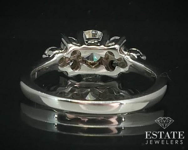 14k White Gold Round Natural .89ctw Diamond Engagement Ring 3.3g i15683