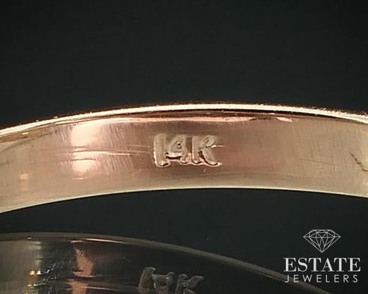 14k Rose Gold Round Natural Morganite & Diamond Halo Ring 2.4g i15666