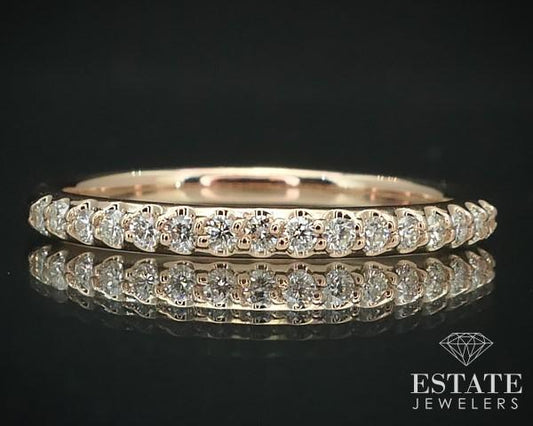 14k Rose Gold 2mm Natural .16ctw Diamond Ladies Wedding Band 2g i15676
