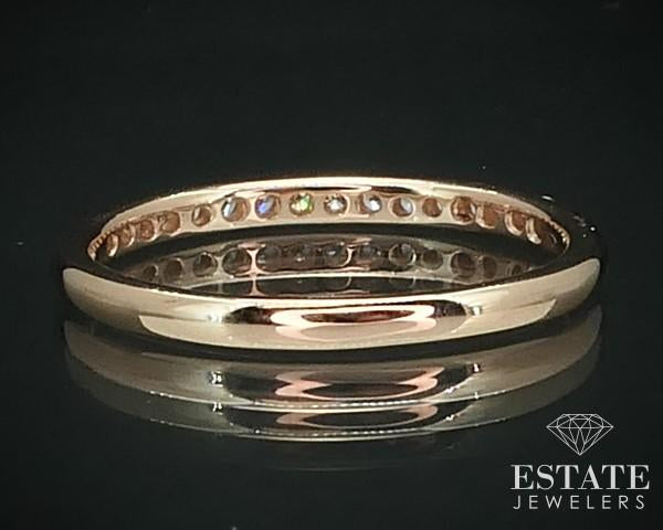 14k Rose Gold 2mm Natural .16ctw Diamond Ladies Wedding Band 2g i15676