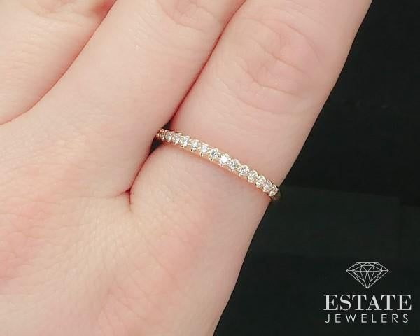 14k Rose Gold 2mm Natural .16ctw Diamond Ladies Wedding Band 2g i15676