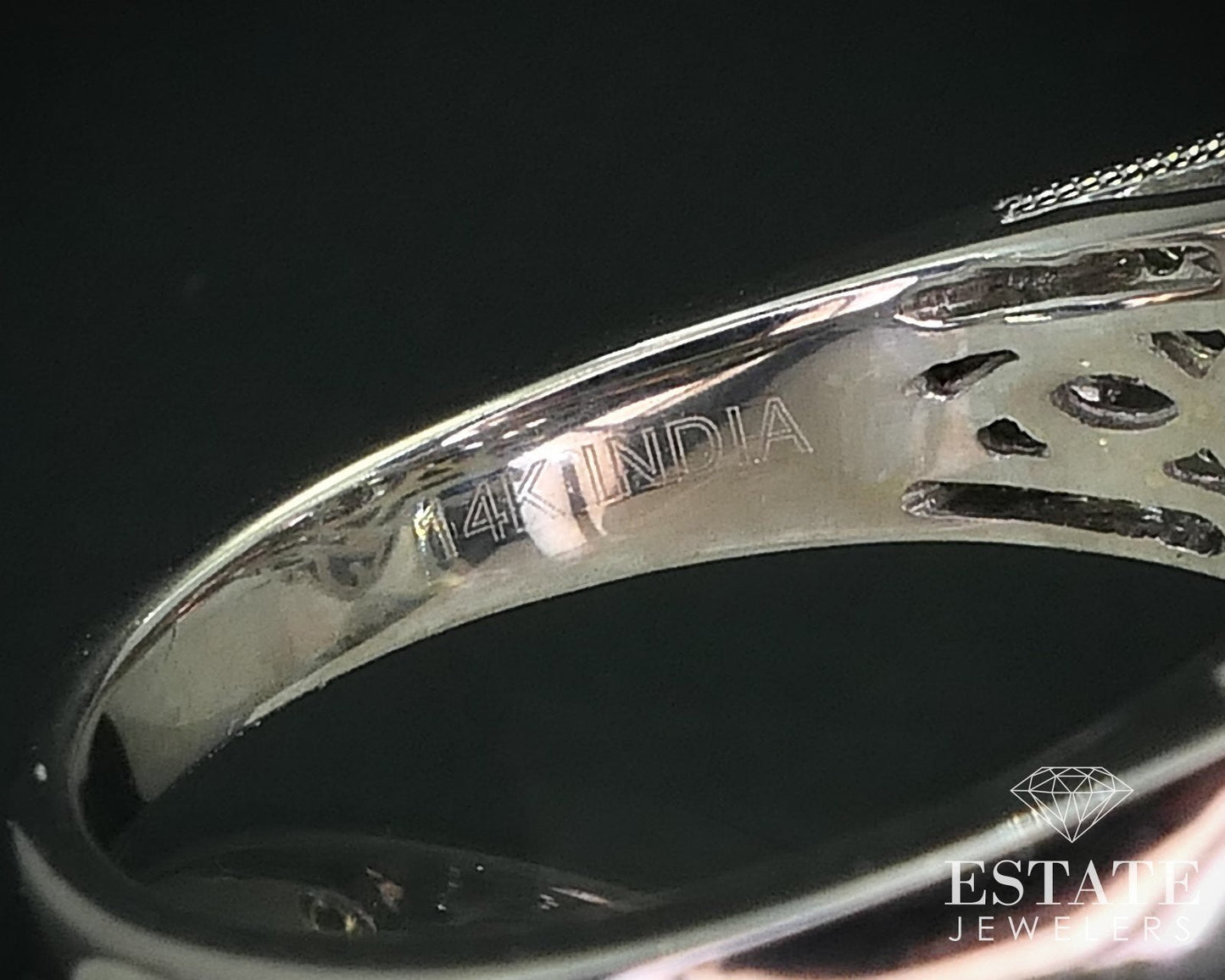 14k White Gold Natural .75ctw Diamond Cluster Engagement Ring 7.2g i15732